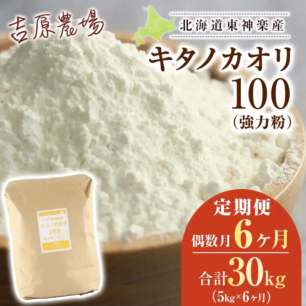 【偶数月お届け 6カ月】キタノカオリ 5kg 小麦粉 東神楽産 強力粉