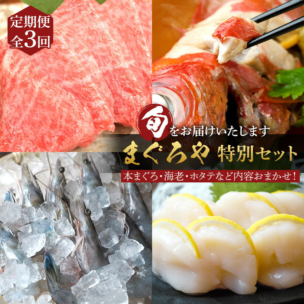 【ふるさと納税】【定期便3ヶ月】まぐろや　特別セット【 惣菜 まぐろ 鮪 本鮪 サーモン 海老 お刺身 海鮮 セット 福袋 キンメ きんめ お取り寄せ 御中元 お中元 お歳暮 父の日 母の日 贈り物 日本酒 焼酎】【 神奈川県 小田原市 】