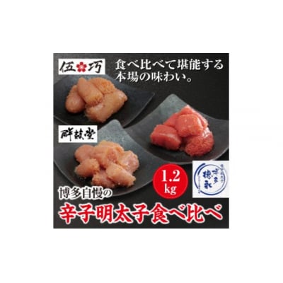 博多自慢の辛子明太子食べ比べ 1.2kg【コープファーム】_HA1051