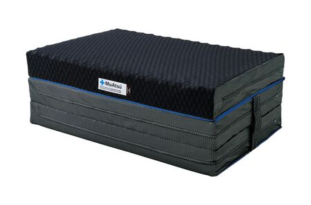 30年 ムアツ マットレス XX コンフォート ダブル 三つ折り 折りたたみ マットレス 約 10cm  極厚 12cm 敷布団 敷き布団 寝具 シーツ 専用シーツ付 綿 グレー 市川三郷町 限定 昭