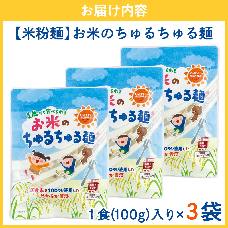 【米粉麺】お米のちゅるちゅる麺 100g×3袋 FY26-111