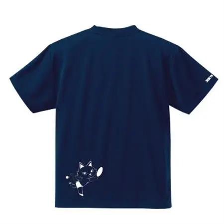 JTTA公認　卓球ユニフォーム【男女兼用(ドライ):150サイズ】ねこ　ネイビー_装飾品・工芸品  洋服 _【1514455】