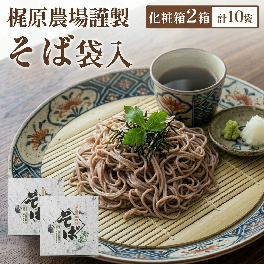 【ふるさと納税】北海道安平町産 梶原農場謹製そば (200g×5袋)×2箱 常温 北海道 北海 安平町 お蕎麦 安平 蕎麦 梶原農場 乾麺 麺 麺類
