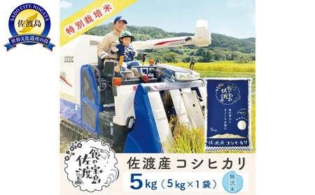 【新米予約】佐渡島産コシヒカリ 無洗米5kg 特別栽培米 農家直送