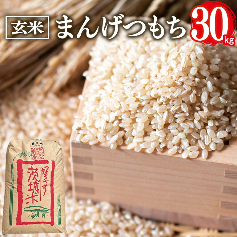 【ふるさと納税】 まんげつもち 玄米 30kg 岡田ファーム もち米 マンゲツモチ お米 もち 米 モチ 30キロ 国産 餅 こめ コメ 茨城県産 茨城 産直 産地直送 農家直送 おこわ 団子 餅米 玄米もち米 精米もち米 餅つき 年末年始 満月もち 家庭用 送料無料 (B02-023)