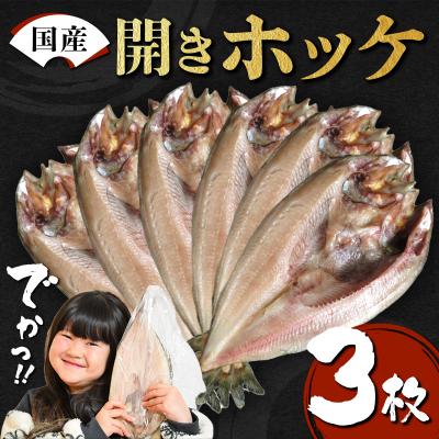 ふるさと納税 山田町 【無添加】国産 真ホッケ 大サイズ×3枚 肉厚 冷凍 ほっけ 干物 北海道産 一夜干し 魚 魚介