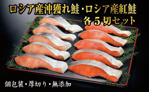 C-41004 紅鮭・沖獲れ鮭切身セット(各5切)