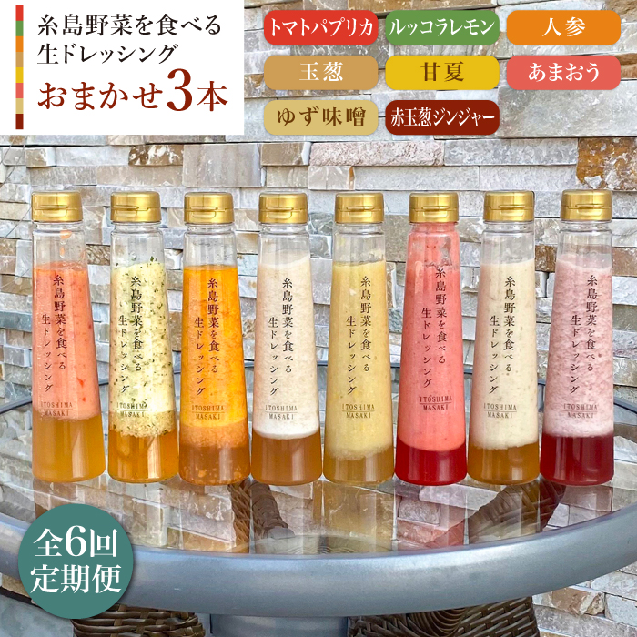 【全6回定期便】 糸島野菜を食べる生ドレッシング お任せ 3本 セット 糸島市 / 糸島正キ [AQA012]