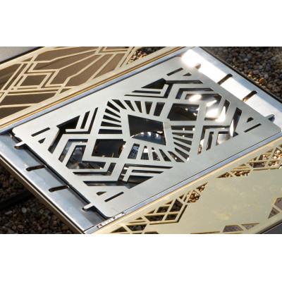 ふるさと納税 岡崎市 oka-d-artの黒皮鉄板 フラット バーナー五徳鉄板 アウトドア鉄板 ソロ鉄板 デザイン1 |  | 02