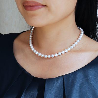 ふるさと納税 志摩市 志摩産 あこや真珠 【準花珠 ネックレス】 パールネックレス 7.5-8.0mm (金具1) |  | 02