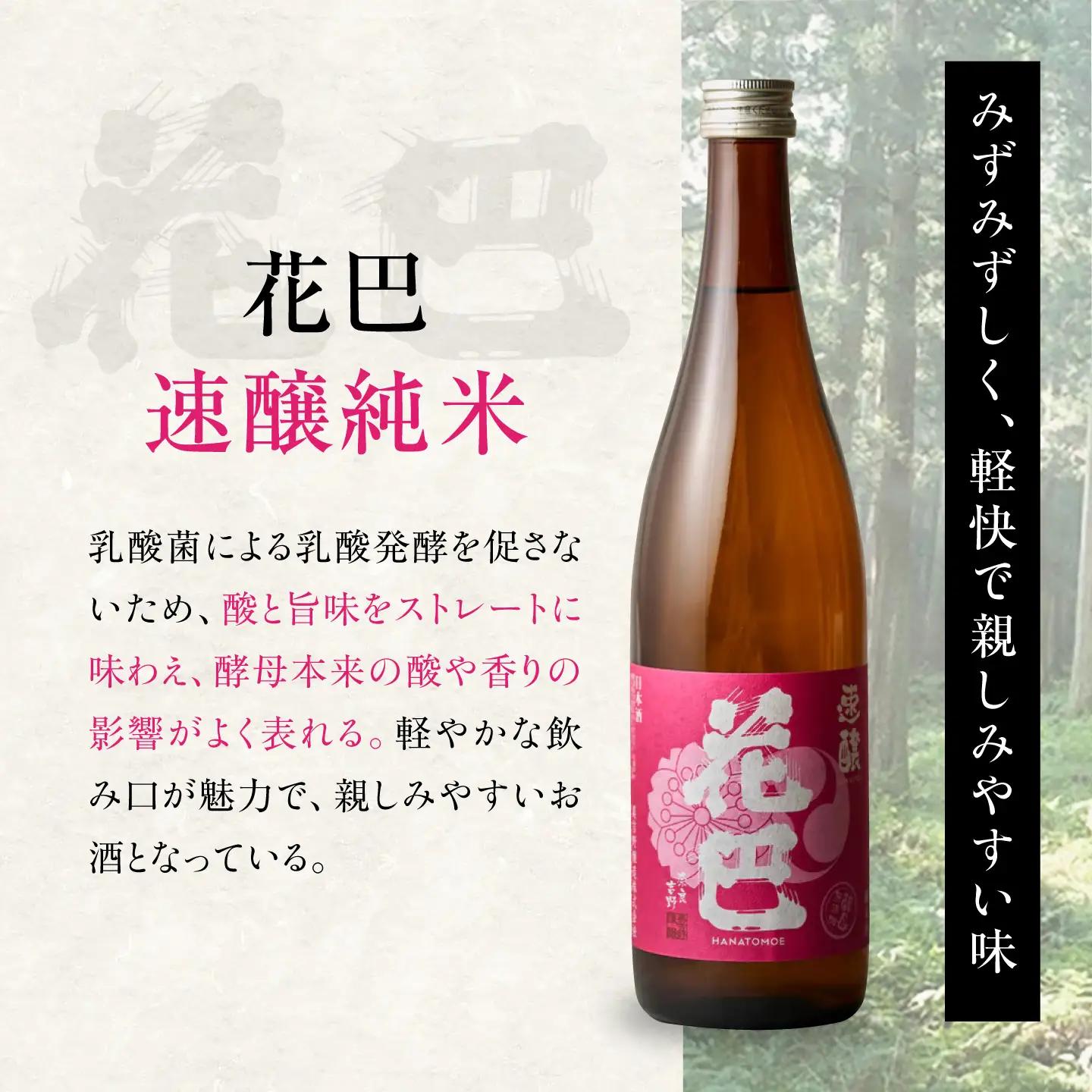 日本酒 花巴 飲み比べ 300ml×3本＆吉野杉桝 [BRAG008]