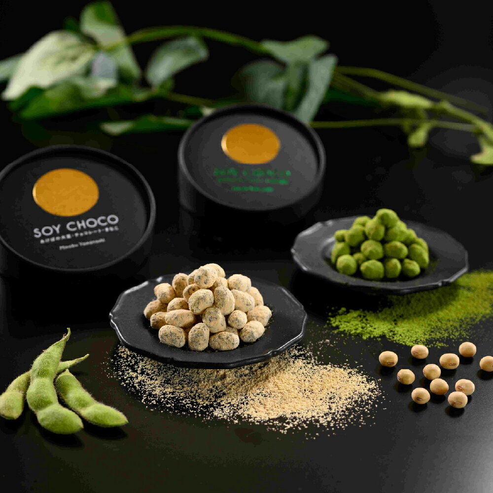【ふるさと納税】あけぼの大豆SOY CHOCO きな粉ver・挽煎茶ver 計90g（45g×2個） チョコレート チョコ あけぼの大豆 大豆 スイーツ お菓子 おやつ デザート 冷蔵 山梨県 身延町 送料無料 【2026年12月上旬～2027年3月上旬まで順次発送予定】
