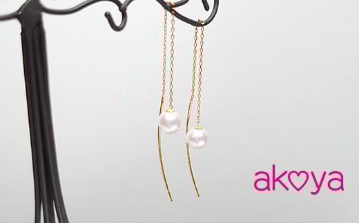 真珠 ピアス アクセサリー パール 6ミリ 三重県 伊勢志摩 志摩 ジュエリー ギフト プレゼント 冠婚葬祭 入学式 卒業式 結婚式 母の日 バレンタイン ホワイトデー アコヤ真珠 本真珠 おしゃれ 人気 カジュアル 揺れる / akoya　カーブピアス 40000円 4万円 四万円 / akoya　カーブピアス（ゴールドカラー）
