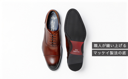 倭イズム 牛革マッケイビジネスシューズ 紳士靴 YAP400 (チェストナットブラウン) 【ファッション・靴・シューズ・革製品・革靴】 26.0cm