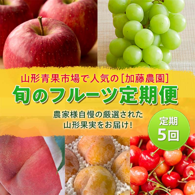 【ふるさと納税】 《先行予約 2026年度発送》≪定期5回≫山形青果市場で人気の【加藤農園】旬のフルーツ定期便 FSY-2346
