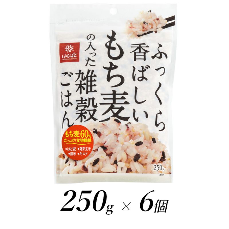 【ふるさと納税】 1.3-9-5はくばく　ふっくら香ばしいもち麦の入った雑穀ごはん　250gx6個 ふるさと納税 はくばく もち麦 雑穀ごはん 雑穀 おすすめ 山梨県 南アルプス市 送料無料 ALPAN013