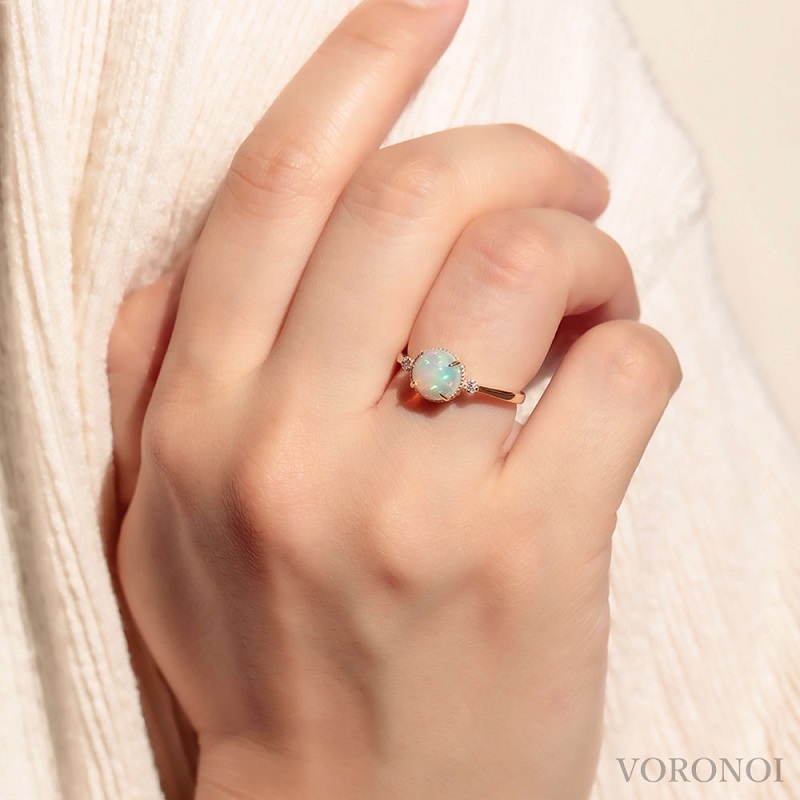 K18YG オパール カボションカット ダイヤモンドリング MINAMOセッティング VO0020RK18