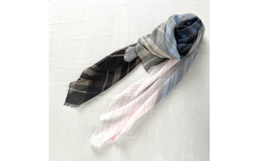 20-21【ＰＯＬＳ】極細コットン ボーダーストール（Mサイズ）SBM-021-MON