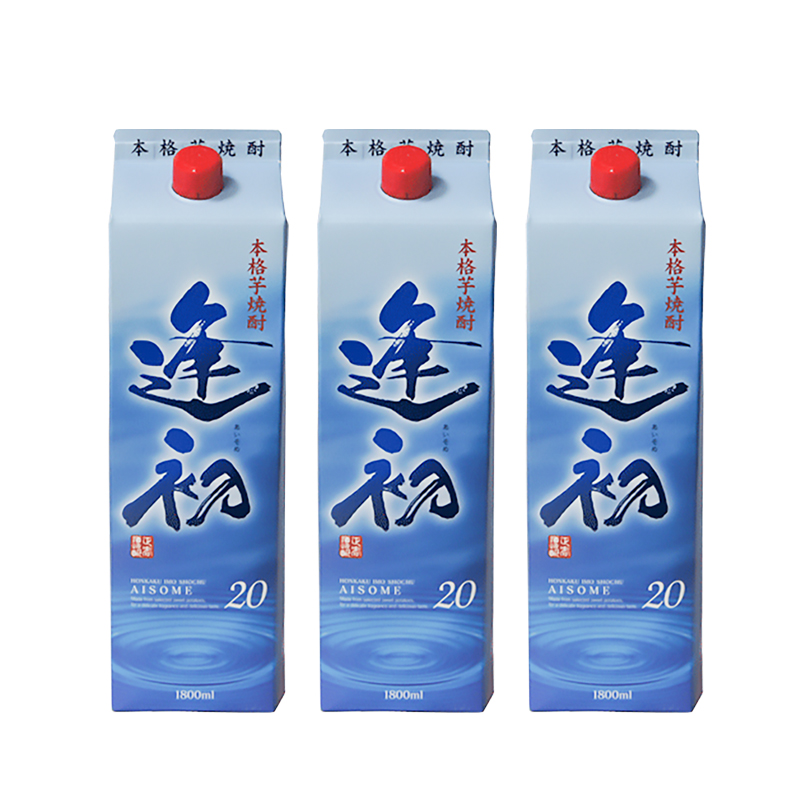 本格芋焼酎『逢初』 20度（紙パック） 1800mｌ3本セット　<1.7-8>