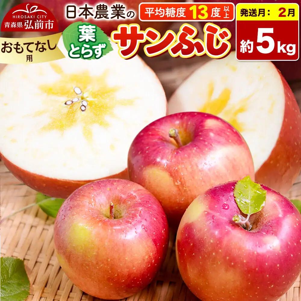 【27年2月発送】りんご 葉とらずサンふじ 【おもてなし用】 約5kg 平均糖度13度以上 青森県産