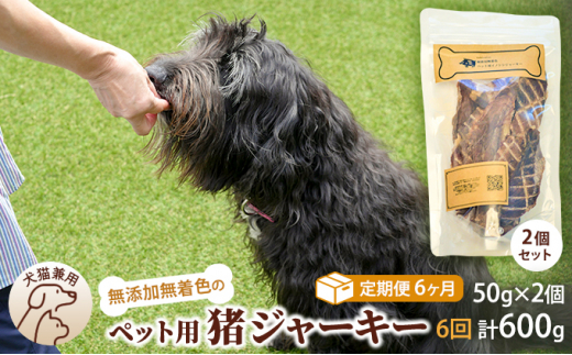 
（６回定期便）千葉県で獲れた猪ペット用ジャーキー(2個セット）１００g [№5346-0351]
