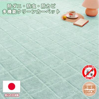 ふるさと納税 和泉市 【江戸間6畳】防ダニ・防虫・抗カビ高機能クリーンカーペット グリーン(トレド6畳GR)