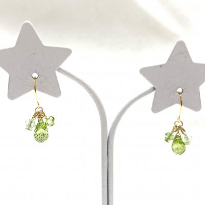 ふるさと納税 小山市 天然石ペリドットとスワロフスキーのピアス |  | 02