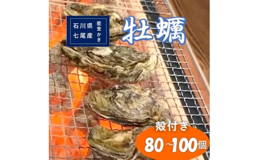 石川県七尾産　能登かき　殻付き　1斗缶（80～100個） 加熱調理用 ※2027年1月～発送