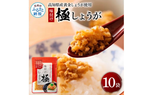 【CF-R7hbk】SNS006　味付け極しょうが110g×10袋 - しょうが ショウガ 生姜 生ふりかけ 坂田信夫商店 黄金しょうが 高知 国産 料理 おかず 調味料 ご飯のお供 混ぜご飯 刻み生姜 話題