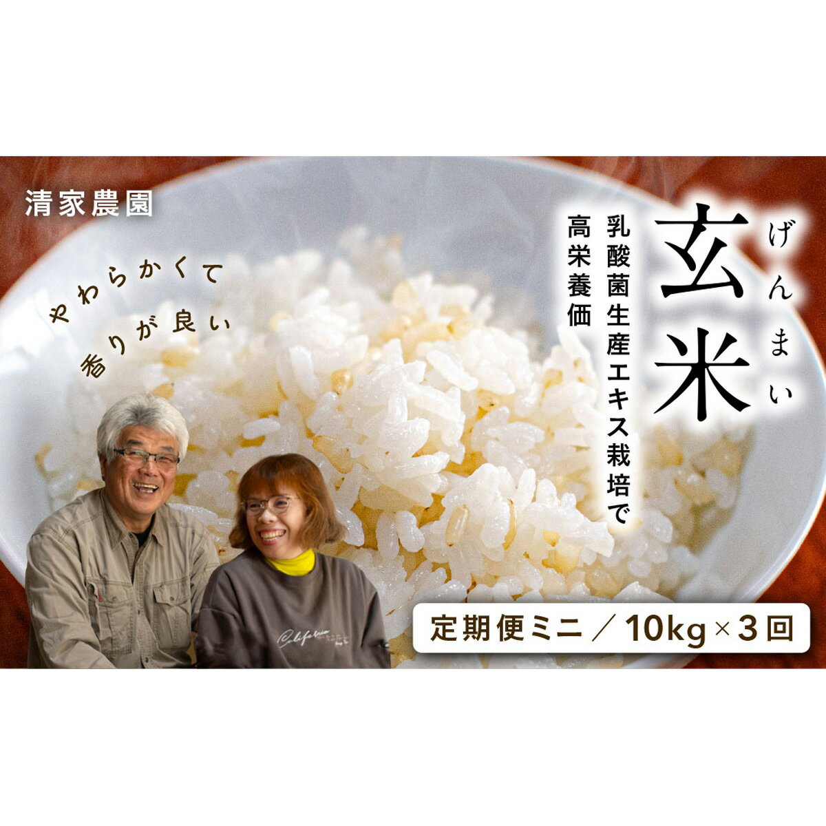【ふるさと納税】 定期便 酵素 3.9倍 乳酸菌 エキス 玄米 10kg×3回 特別栽培 農薬不使用 玄米 ミニ 健康 自然食品 オーガニック 発酵食品 腸活 ダイエット 美容 栄養 免疫力 食物繊維 ビタミン ミネラル 国産 米 穀物 宿毛市 高知県 90000円
