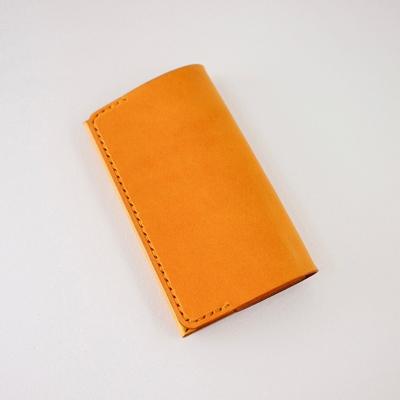 ふるさと納税 七尾市 【本革】名刺入れ/イエロー/ハンドメイド
