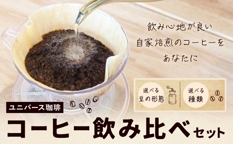 コーヒー豆セット 選べる 豆の形態 種類 コロンビア グアテマラ モカ ブラジル スペシャルブレンド  ユニバース珈琲 《90日以内に出荷予定(土日祝除く)》 コーヒー 豆 セット 飲み比べ【配送不可地域あり】(沖縄・離島)---yuki_yuni_1_cbs---