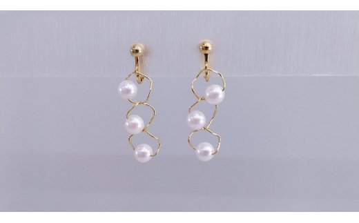 L-84伊勢志摩あこや本真珠バブルイヤリング(トリプル)G