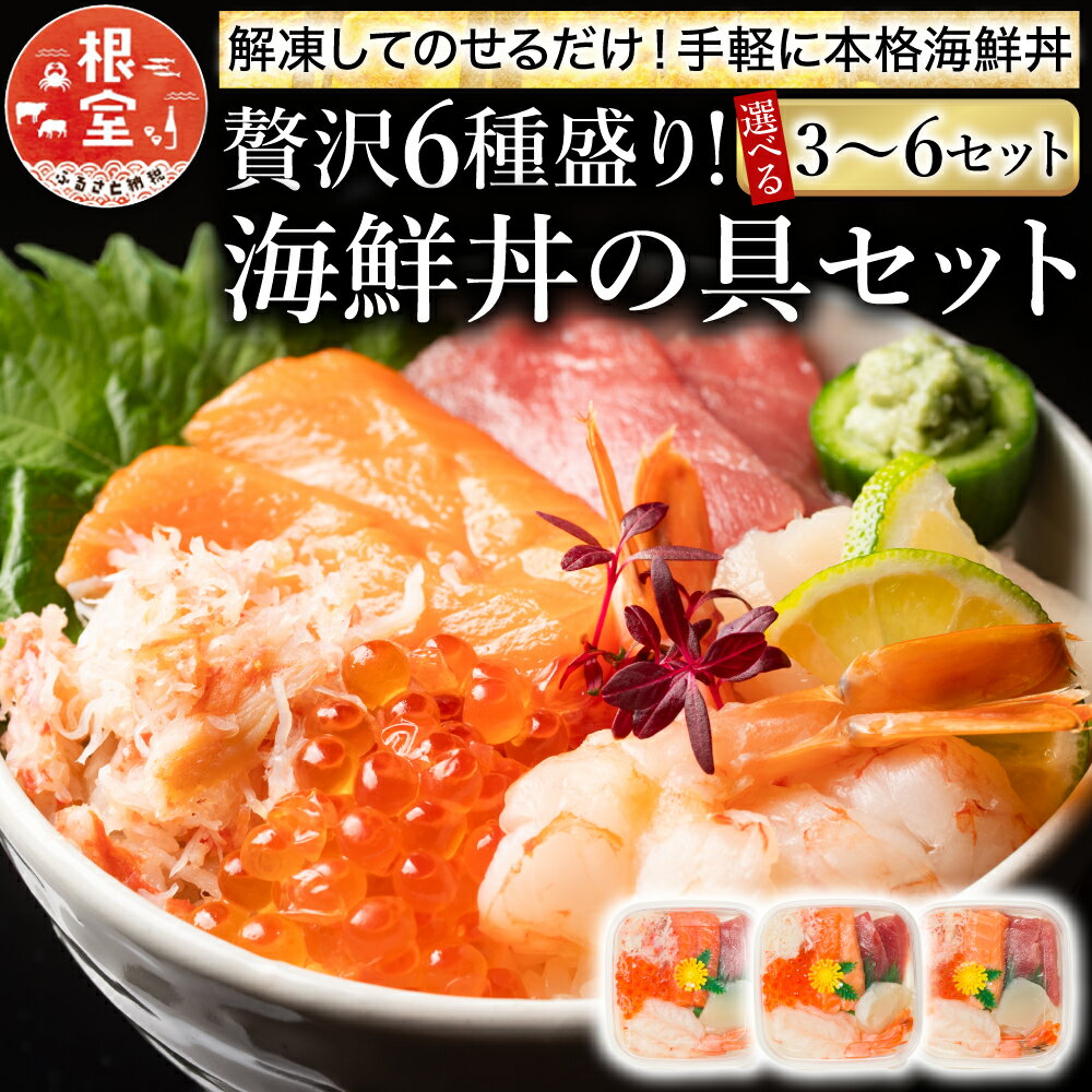 【ふるさと納税】海鮮丼の具(6種盛り)選べる 3セット 6セット さかな サカナ 魚 お刺身 北海道 根室市