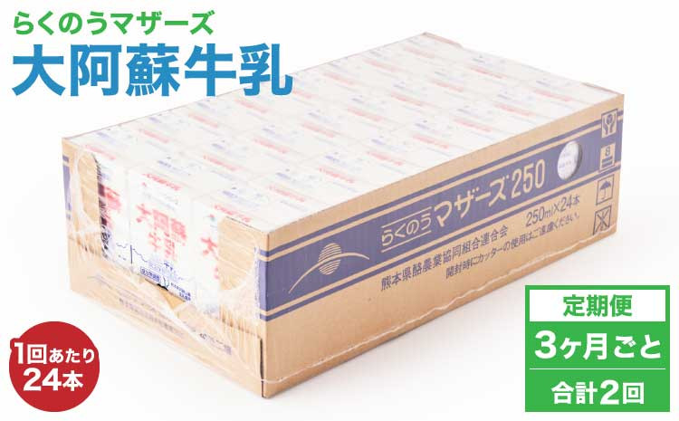 
            【3ヶ月毎2回定期便】 牛乳 大阿蘇牛乳 250ml 計48本
          