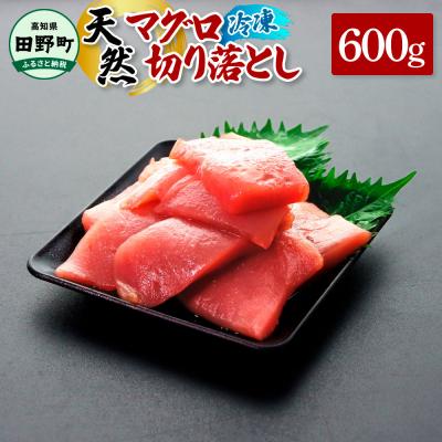 ふるさと納税 田野町 【四国一小さなまち】天然マグロ切り落とし 600g(冷凍)