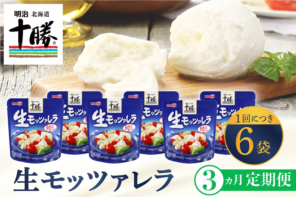 
            【3ヵ月定期便】明治北海道十勝チーズ 生モッツァレラ６個 セット 計3回 me003-070-t3c
          