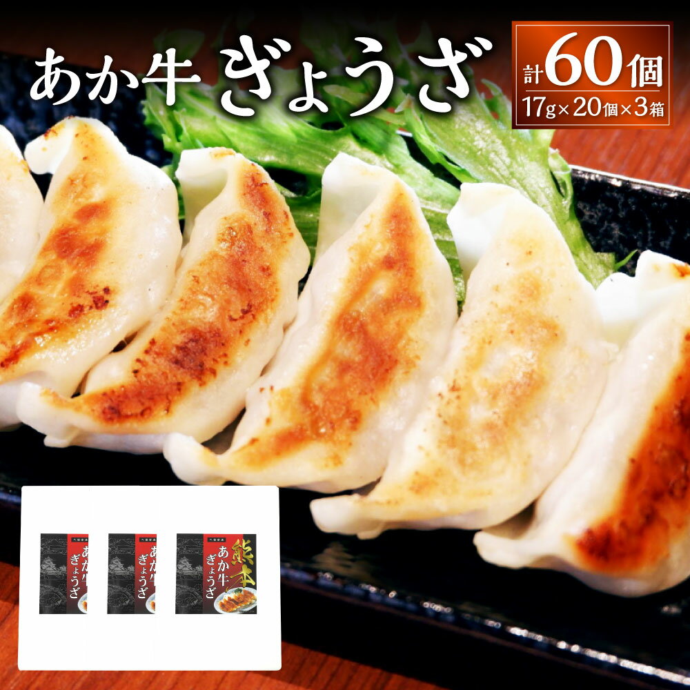 【ふるさと納税】熊本和牛 あか牛ぎょうざ 20個入×3箱 計60個 牛肉 赤牛 和牛 餃子 国産野菜 おかず 冷凍餃子 ギョーザ 中華 惣菜 冷凍 国産 九州 熊本 熊本県 上天草市 送料無料