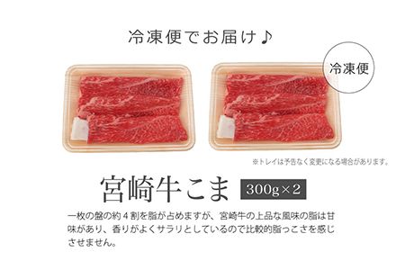 ＜宮崎牛こま600g(300g×2)＞3か月以内に順次出荷