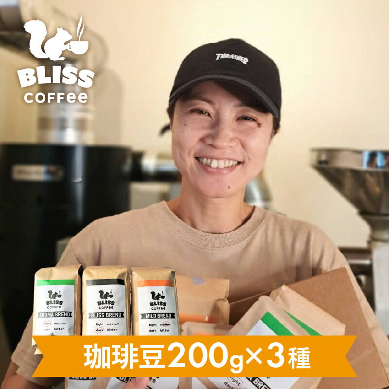 【ふるさと納税】【3ヶ月定期便】 ドリップバッグ コーヒー ブリス マイルド アロマ ブレンド 3種 × 200g 計 600g × 3ヶ月 定期便 飲み比べ ギフト セット 煎りたて 挽きたて 新鮮 焙煎 香り コク 苦み オフィス アウトドア キャンプ おうち時間 ブレイク 送料無料