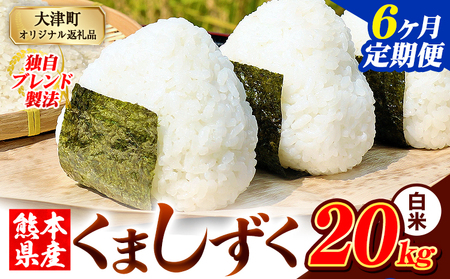 【6ヶ月定期便】白米 熊本県産 ブレンド米 くましずく 20kg 熊本県産 ふるさと納税 白米 精米 米 こめ ふるさとのうぜい コメ お米 おこめ《お申込み翌月から出荷》