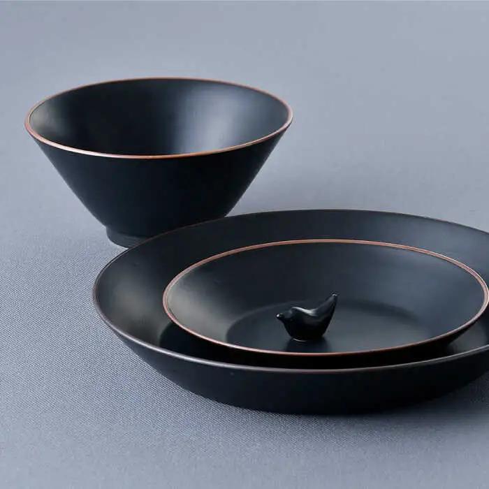 【波佐見焼】マットカラー茶碗セット（ブラック）食器 皿【大新窯】[DC134] 波佐見焼