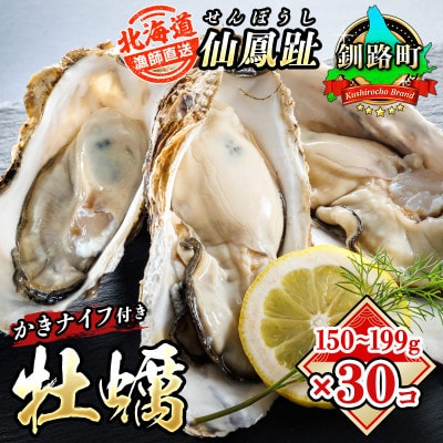 【先行予約】仙鳳趾名産 牡蠣 150～199g×30個+かきナイフ付K4-4【配送不可地域：離島・沖縄県・信越、北陸・東海・近畿・中国・四国・九州】
