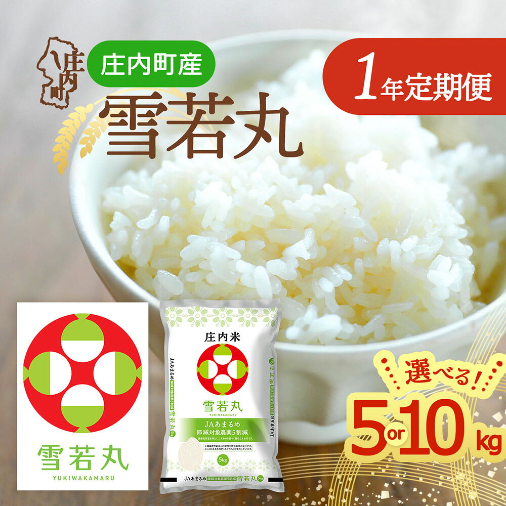 【ふるさと納税】【定期便】＜令和8年産/9年産＞雪若丸 5kg 10kg×1年間 毎月お届け 山形県 庄内町産 余目産 庄内米 ブランド米 米お米の定期便 粒立ち しっかり食感 食べ応え抜群 粘り 控えめ 硬め ごはん ふるさと納税 米 定期便 山形県【毎月中旬発送】