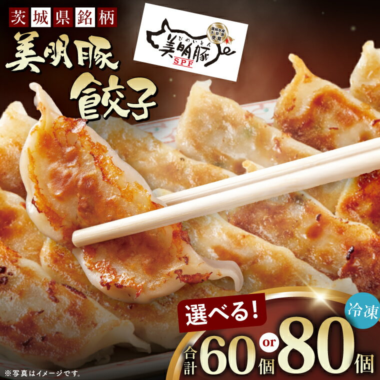 【ふるさと納税】【選べる内容量】自慢の1品！木村屋の美明豚餃子 60個 or 80個 入り｜肉 お肉 豚肉 美明豚 ブランド豚 国産 餃子 ギョウザ 肉の木村屋 茨城県 行方市(J-20)
