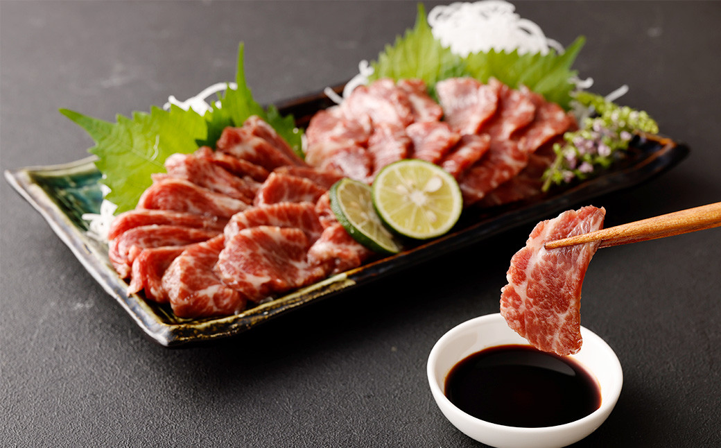 熊本 馬刺し 霜降り 中トロ 約400g + 赤身 約400g 合計約800g セット 馬肉 馬刺 お肉 霜降り 冷凍