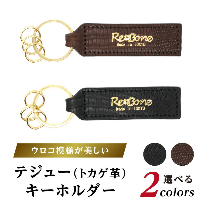 【ふるさと納税】テジュー(トカゲ革) キーホルダー トカゲ トカゲ革 ワニトカゲ エキゾチックレザー ウロコ模様 天然皮革