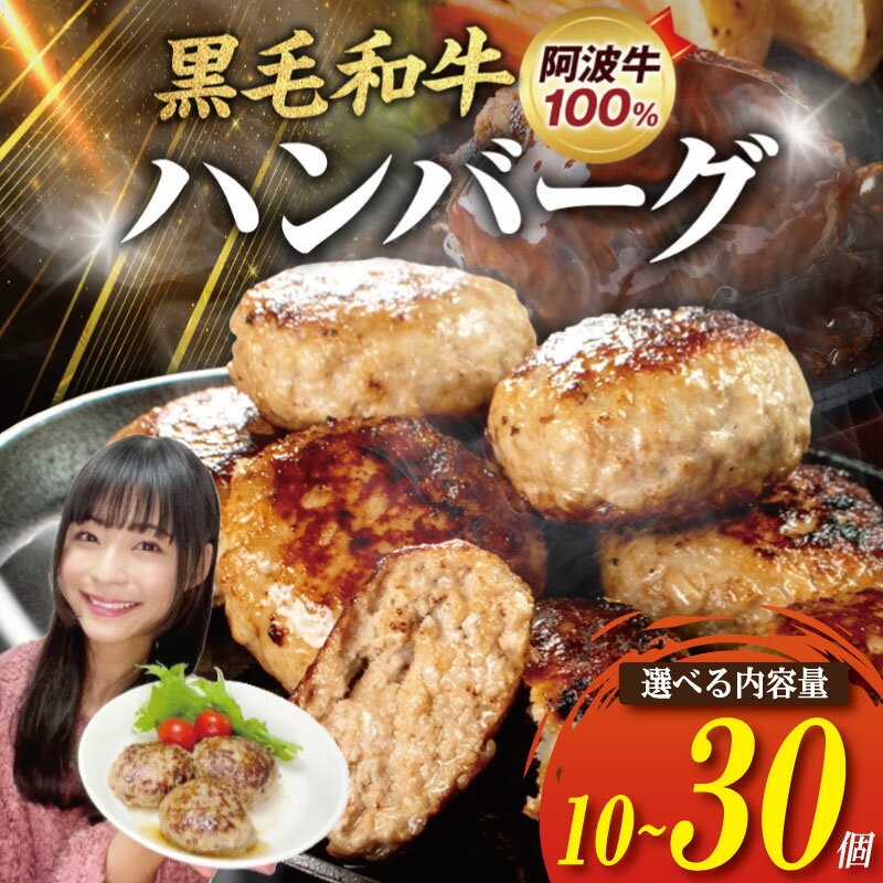 【ふるさと納税】 こだわり抜いたハンバーグ 米が止まらない！ ハンバーグ 10～30個 高評価 黒毛和牛100％ 国産 ブランド 牛肉 ビーフ 阿波牛 淡路島 玉ねぎ 冷凍 米 と一緒に 徳島 小松島市