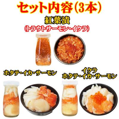ふるさと納税 宮古市 瓶ドン めかぶ不使用 3本 セット ホタテ サーモン イカ イクラ 使用 海鮮丼 冷凍 お取り寄せ |  | 01
