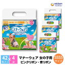 【ふるさと納税】マナーウエア 女の子用 SSSS ピンクリボン・青リボン 42枚×4　【 ペット用品 ペット用おむつ 】　お届け：ご寄附（ご入金）確認後、約2週間～1カ月程度でお届けとなります。